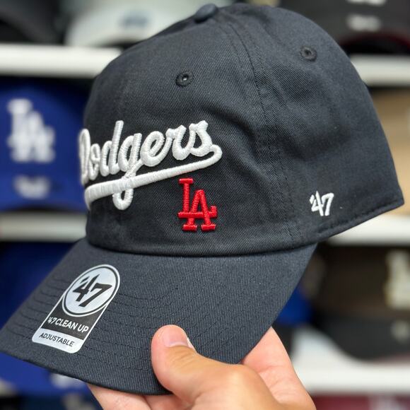 Los Angeles Dodgers Script Dad Cap '47 Brand Black - Picture 3 of 4